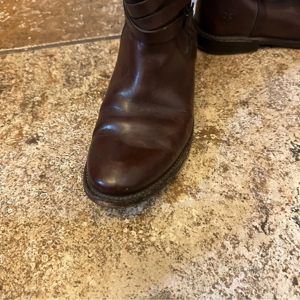 Frye Shirley Riding Plate‎ Boots Brown Size 6